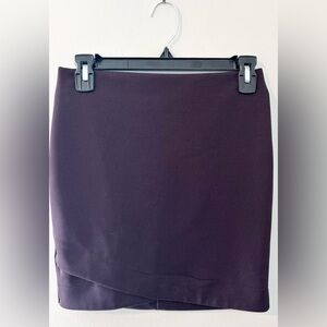Purple Pencil Bodycon Mini Skirt Flattering Wrap Front | Office, Work, Business